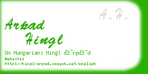 arpad hingl business card